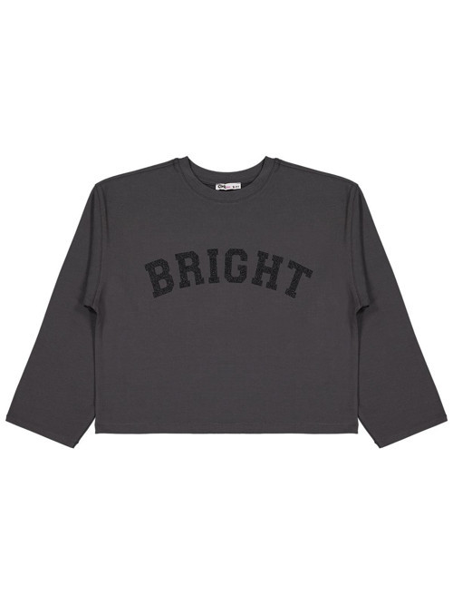 Bright Baskılı 10-13 Yaş Sweatshirt - Gri 12-13 Yaş