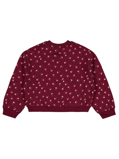 Çıtır Çiçek Desenli 10-13 Yaş Sweatshirt - Bordo 11-12 Yaş