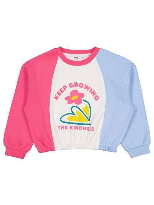 Keep Growing Baskılı 6-9 Yaş Sweatshirt - Ekru 8-9 Yaş