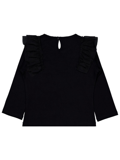 Tül Fırfırlı 6-9 Yaş Sweatshirt - Siyah 6-7 Yaş