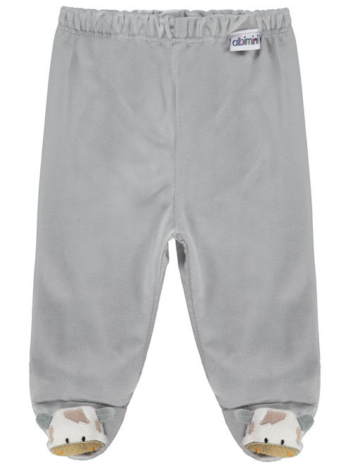 Civil Baby Düz Velboa Patikli 1-6 Ay Tek Alt Bebe - Gri 6-9 Ay