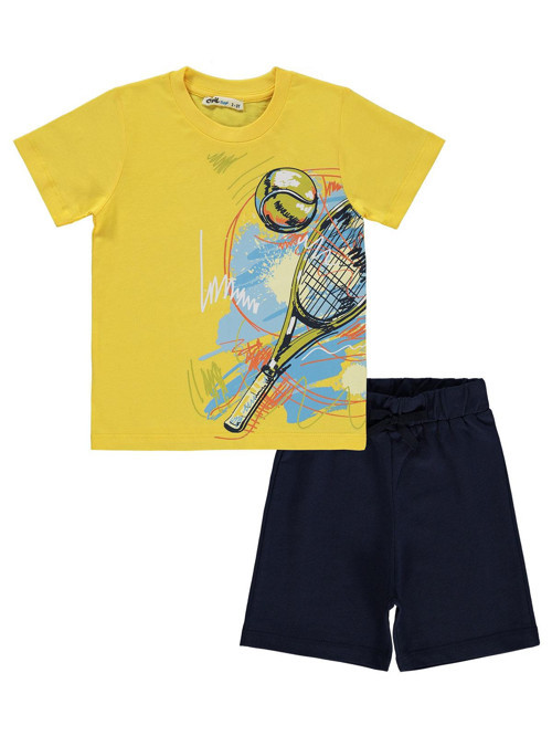 Tenis Baskılı 2-5 Yaş Takım - Sarı 2-3 Yaş