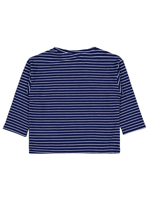 Yatay Çizgili 2-5 Yaş Sweatshirt - Lacivert 4-5 Yaş