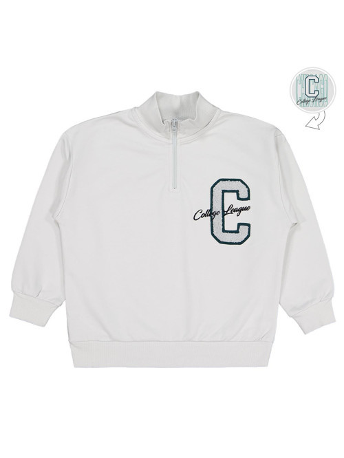 C Chıcago Baskılı-Nakışlı 6-9 Yaş Sweatshirt - Gri 7-8 Yaş