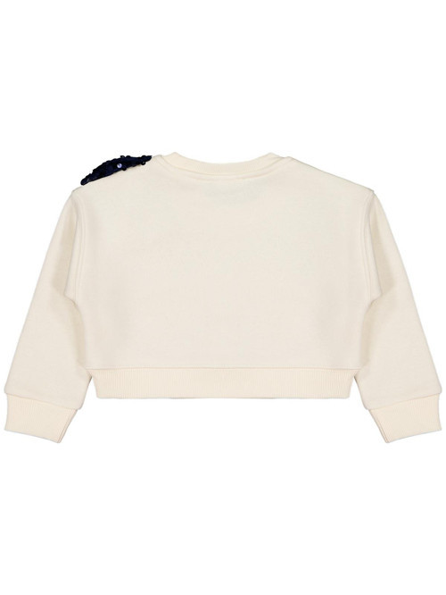 Pullu Fiyonklu 2-5 Yaş Sweatshirt - Ekru 2-3 Yaş