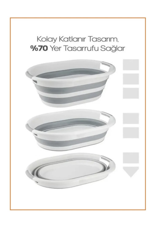 🧺 Katlanabilir 26 Lt Çamaşır Selesi – Dar Alanların Kurtarıcısı! (40X55 Cm)