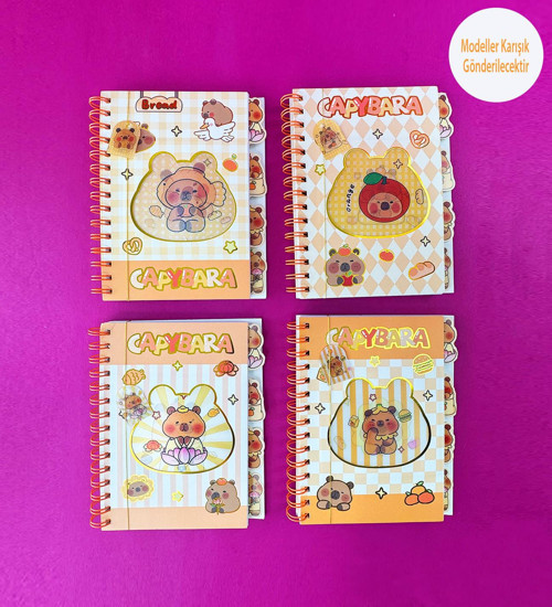 Capybara Hologram Kapaklı Defter