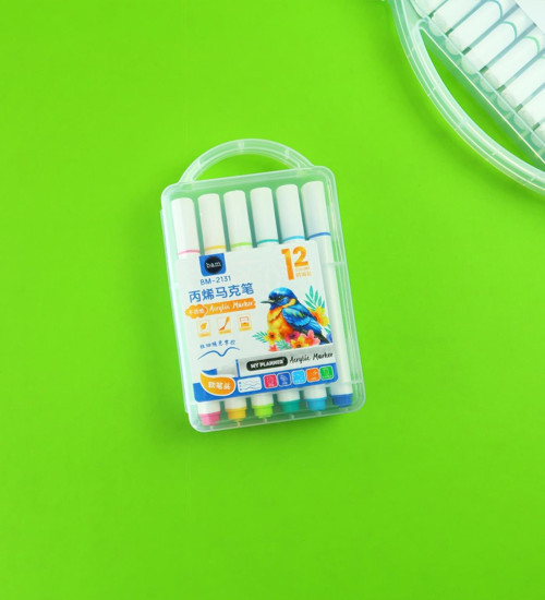 12 Renk Akrilik Marker Kalem Seti