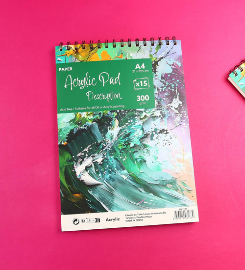 A4 Spiralli Akrilik Sketchbook Resim Defteri – 300gr | 15 Yaprak