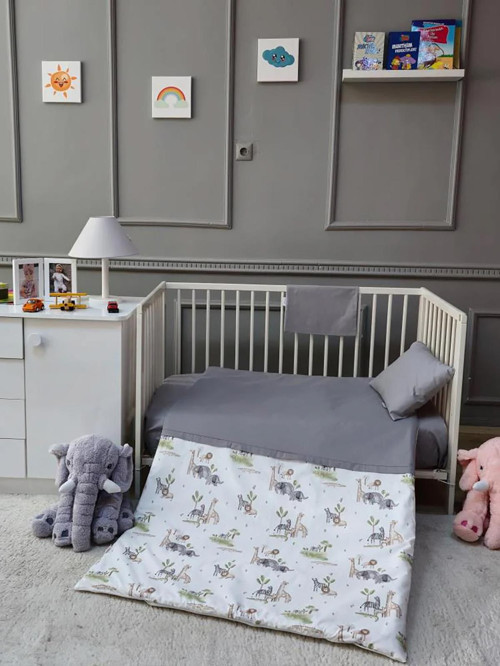 Bebek Nevresim Seti - Gri Standart