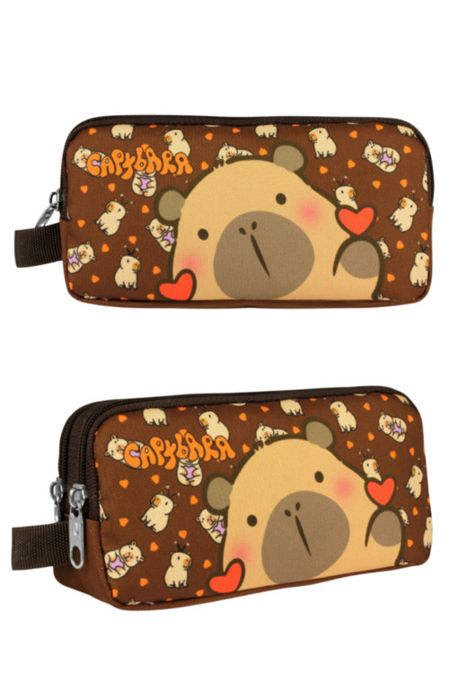 Capybara Kalem Çantası Kahverengi 20 × 10 × 6