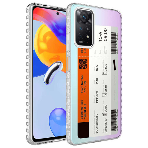 Xiaomi Redmi Note 11 Global Kılıf Airbag Kenarlı Desenli Elegans NO1