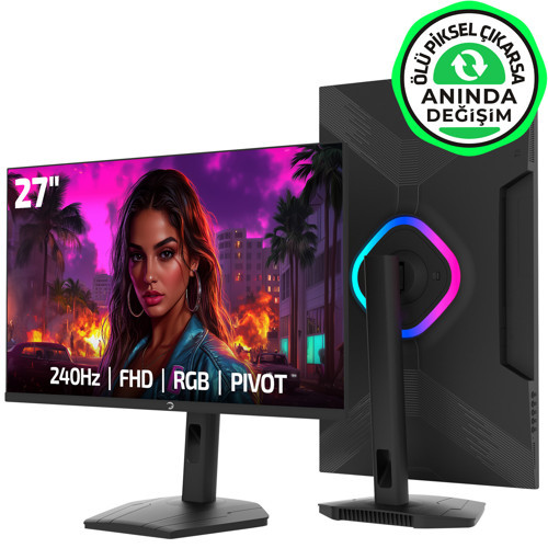 Lunis L50 27'' 240Hz 0.5Ms VA FHD RGB Pivot Gaming Monitör (Sıfır Ölü Piksel Garantili)