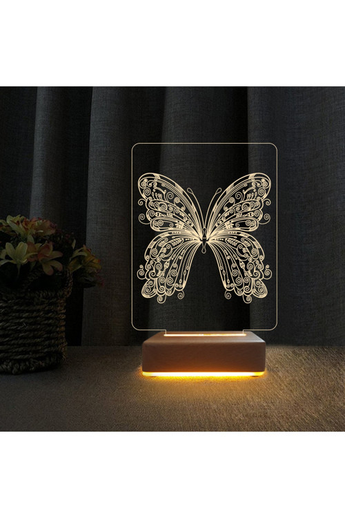 Kelebek Çocuk Odası Gece Lambası 3d Doğum Günü Hediyesi