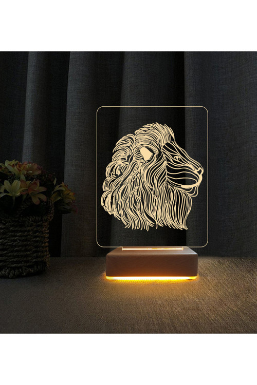 Hediyelik Aslan Tasarım 3D Gece Lambası