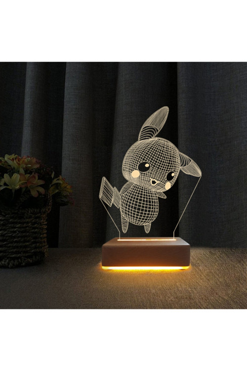 3d Dekoratif Masa Lambası Çocuk Odası Pikachu Gece Lambası
