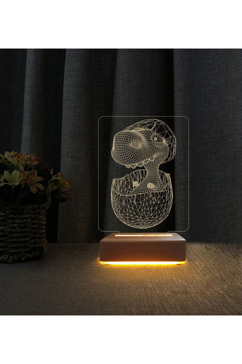 Sevimli Yavru Dinazor Lamba 3d Led Masa Lambası