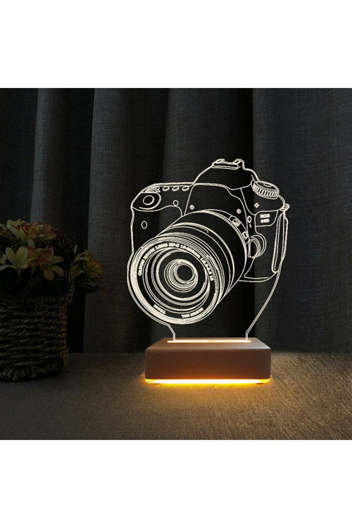 Fotoğraf Makinesi Tasarım 3d Gece Lambası Fotoğraf Sanatı