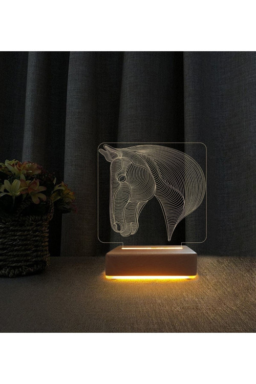 At Çizim 3d Led Masa Lambası Doğum Günü Lamba Yılbaşına Özel Hediyeler