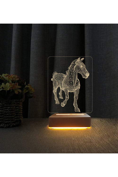 At Tasarımlı Lamba 3d Led Masa Lambası Doğum Günü Hediyesi Lamba