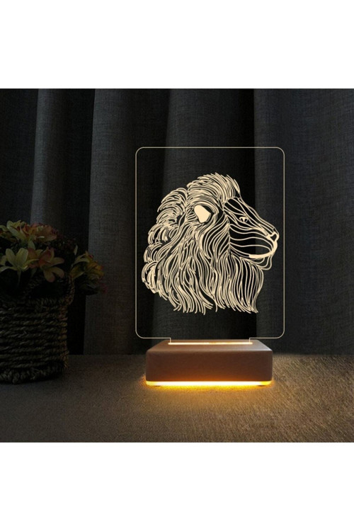 Aslan 3d Led Lamba Hediyelik, Galatasaraylı Hediyesi Gece Lambası