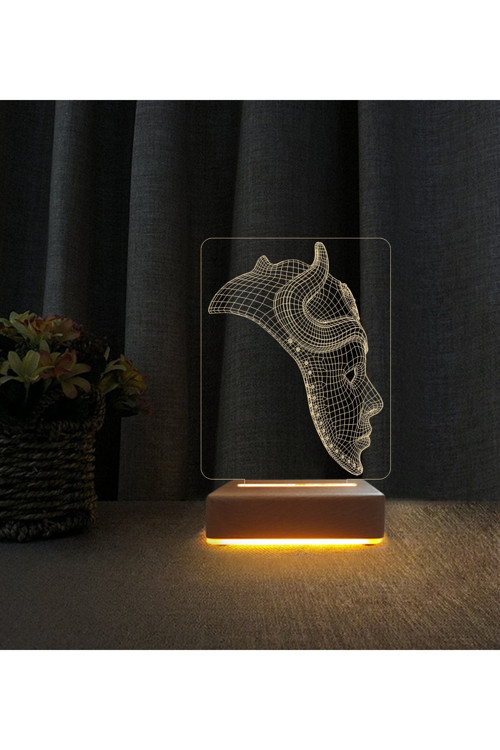 Maske Tasarımlı Lamba 3d Led Masa Lambası