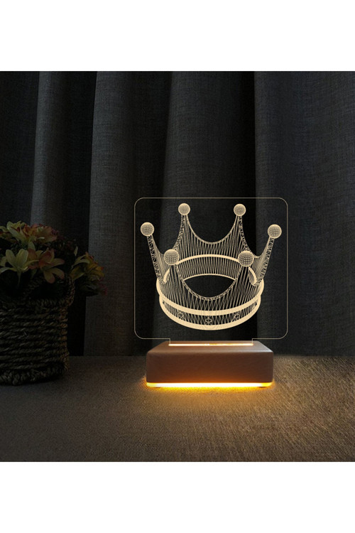 Taç Lamba 3d Led Masa Lambası