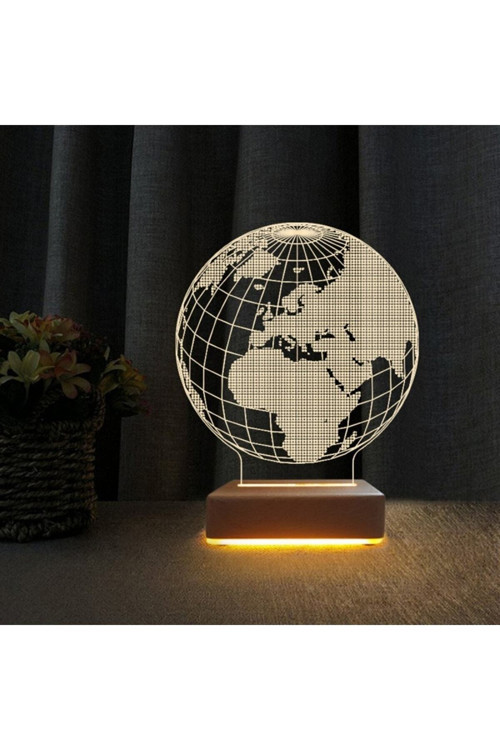 Öğretmenler Günü Hediyesi Dünya Tasarımlı 3d Lamba, Öğretmen Hediyesi Gece Lambası
