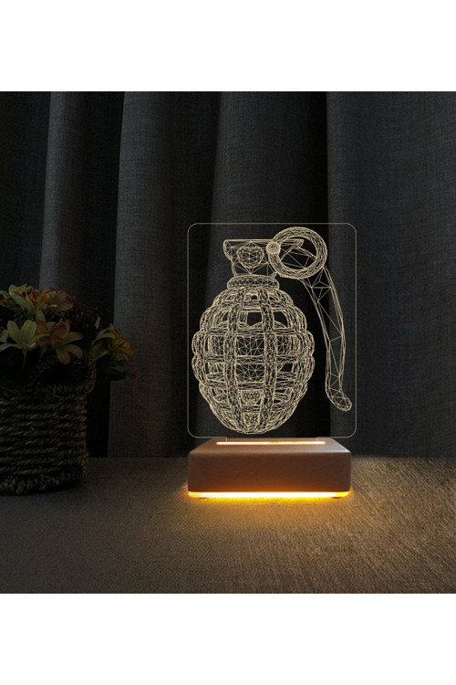 Bomba Tasarımlı Lamba 3d Led Masa Lambası Doğum Günü Hediyesi Lamba