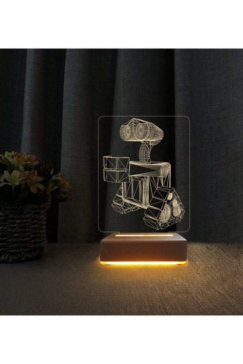 Robot Tasarımlı Lamba 3d Led Masa Lambası Doğum Günü Hediyesi Lamba