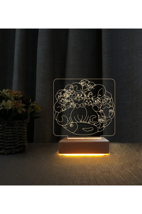 Sevimli Tavşan Lamba 3d Led Masa Lambası Doğum Günü Hediyesi Lamba