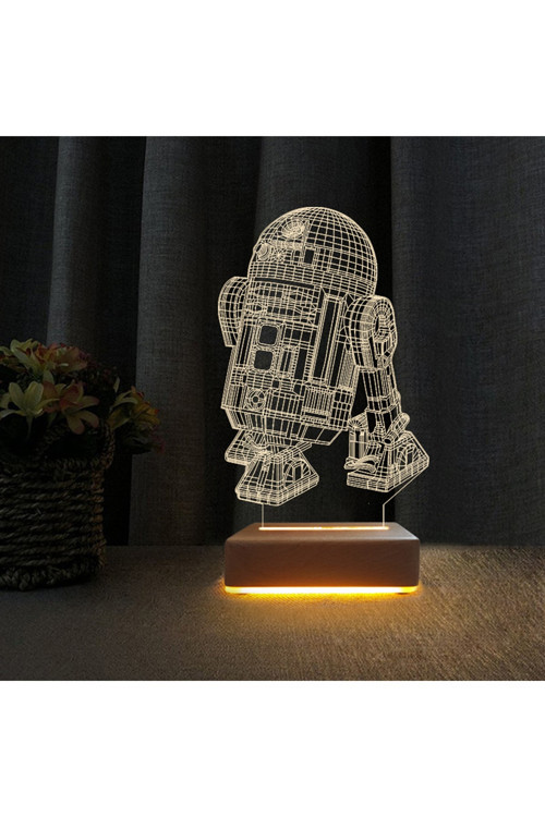 3d Star Wars R2 Robotu Led Lamba Çocuk Odası Gece Lambası