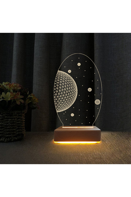 3d Dekoratif Masa Lambası Çocuk Odası Uzay Tasarım Gece Lambası