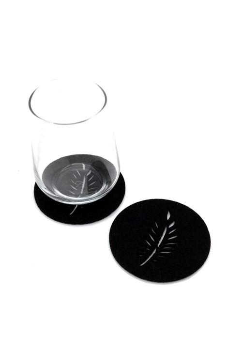 Bardak Altlığı Keçe Yuvarlak siyah 61102