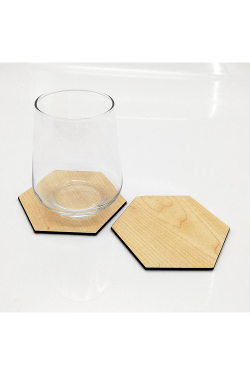 Bardak Altlığı Ahşap Altıgen 6 Adet Akçaağaç 61150