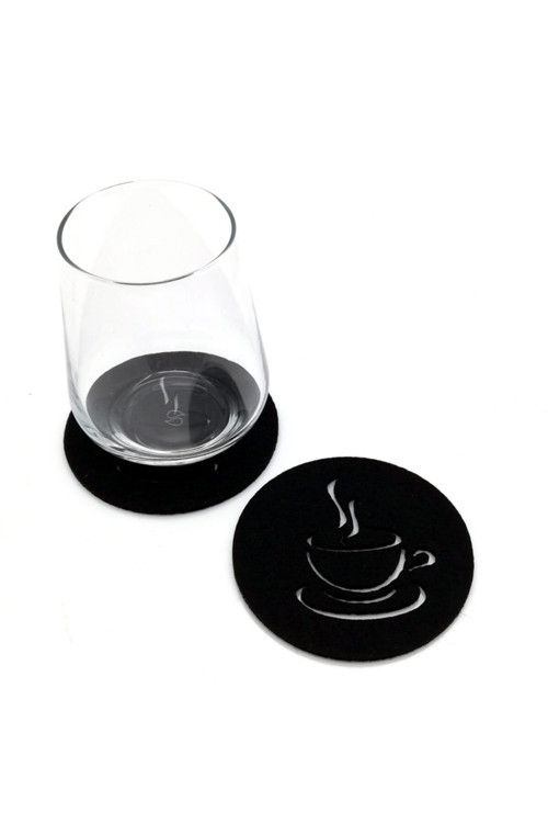 Bardak Altlığı Keçe Yuvarlak siyah 61112