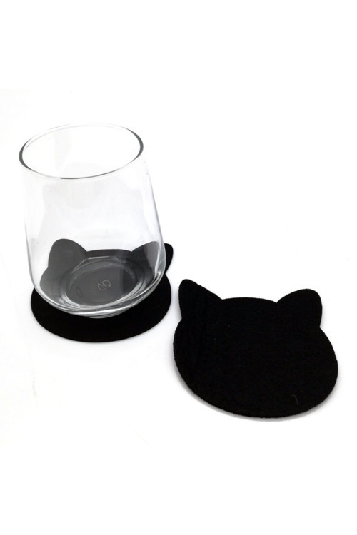 Bardak Altlığı Keçe Kedi siyah 61122