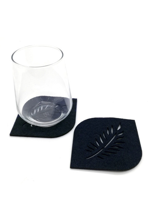 Bardak Altlığı Keçe Oval Köşe siyah 61042