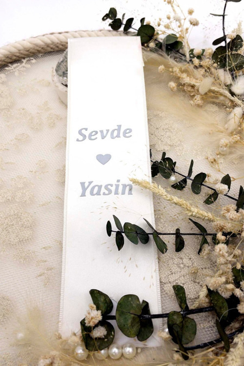 Takı Kurdelesi (İSİMLİ) (1 ADET) Beyaz 42118
