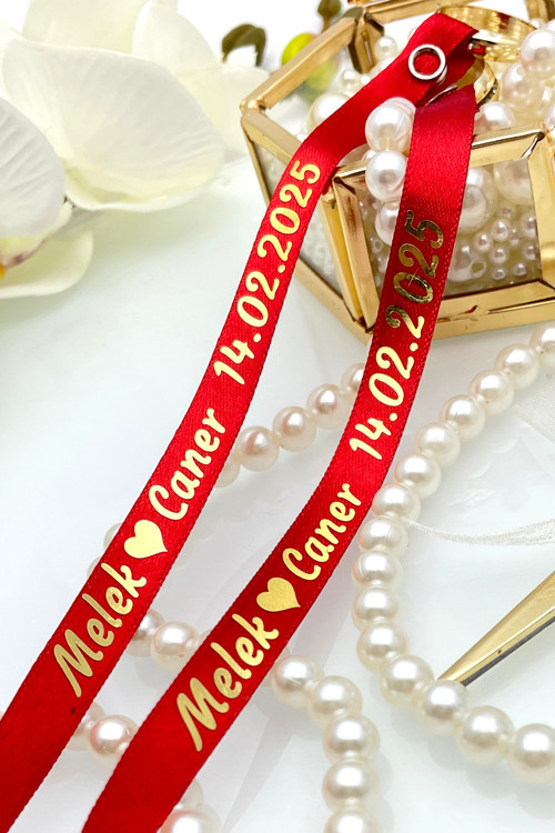 incili isimli Söz, Nişan, Yüzük Kurdelesi - Peçete Hediyeli DÖKÜLEN İNCİLİ ALTIN YAZILI 42201