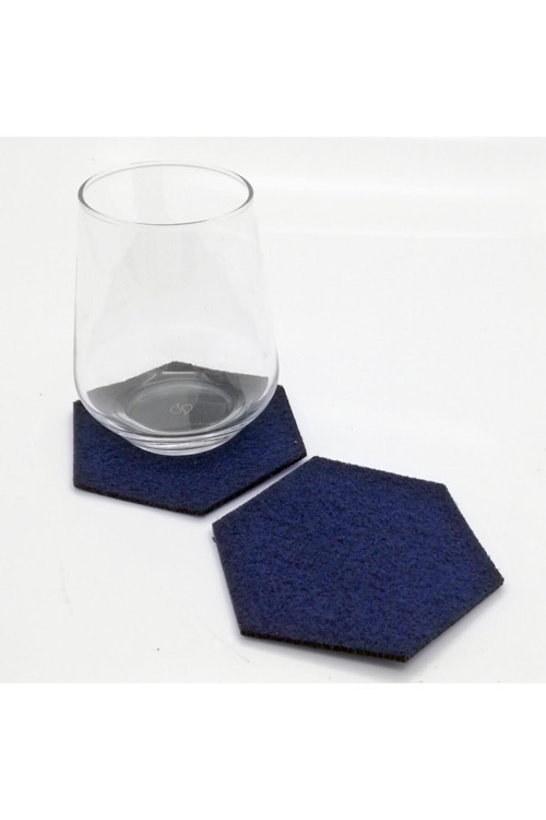 Bardak Altlığı Keçe Altıgen lacivert 61006