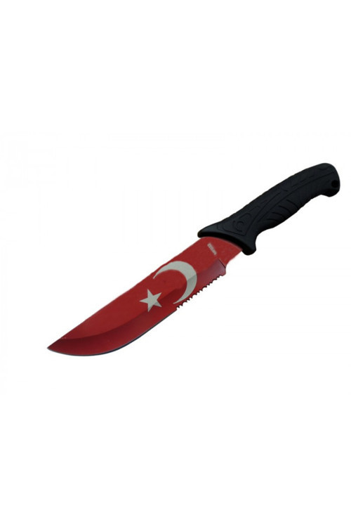 Kamp Avcı Balıkçı Ay Yıldız Kan Kırmızı Bıçak