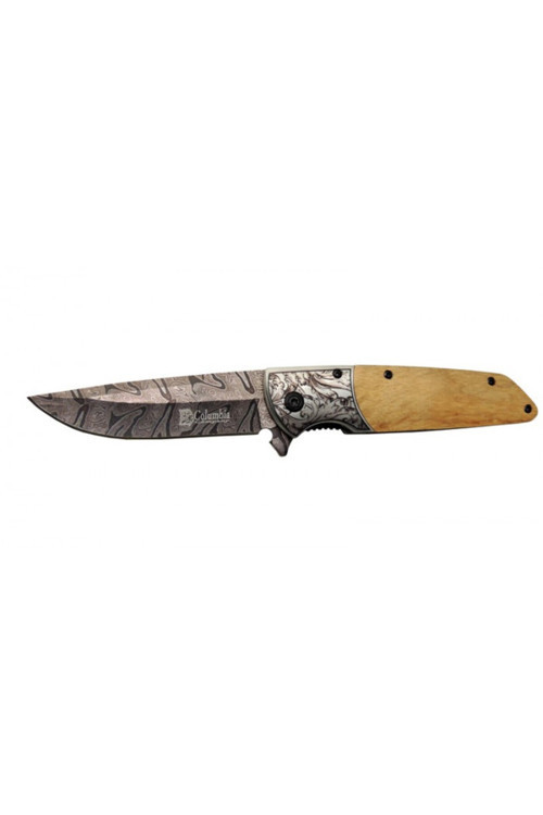 Kamp Outdoor Ahşap Saplı İşlemeli Çelik 21Cm Çakı