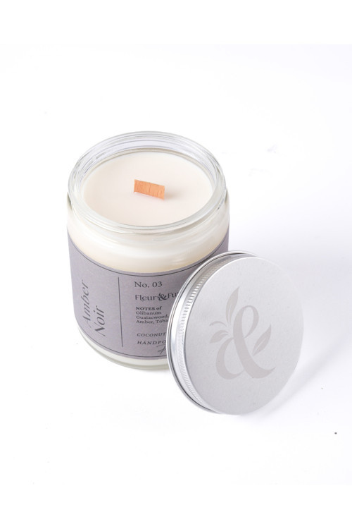 Amber Noir - Kokulu Premium Mum - Gizemli Odunsu Notalar, Kehribarın Sofistike Uyumu