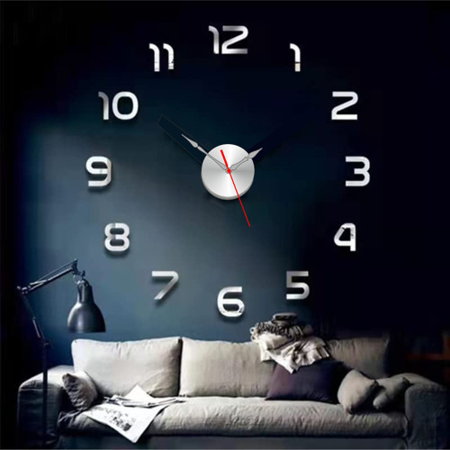 Bağımsız Parçalı Rakkamlı Harf Duvarda Kabartma Altın Gümüş Renk Büyük Dıy Clock Ev Ofis Duvar Saati