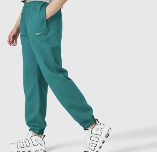 Solo Swoosh Fleece Pant Pamuklu Bol Kesim Yüksek Bel Kadın Eşofman Altı Yeşil
