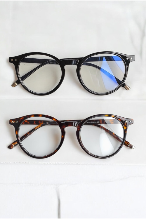 Unisex Mavi Işık Korumalı Uv 400 Filtre Leopar Desenli & Siyah 2'Li Fırsat Set