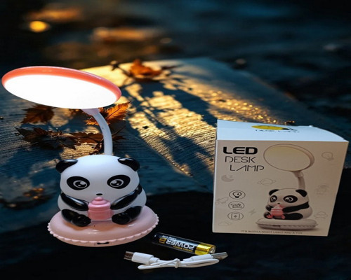 Panda figürlü katlanabilir ve şarjlı pilli led masa lambası