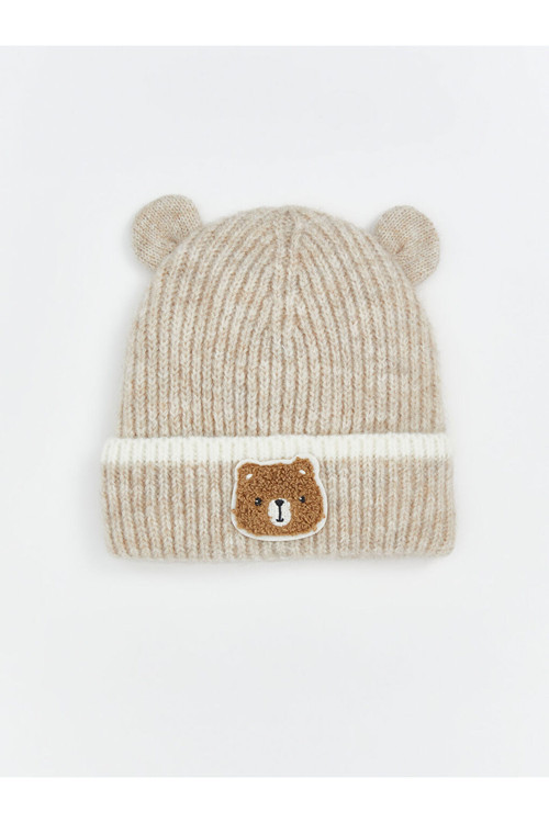 Ayı Teddy Nakışlı Erkek Bebek Bere