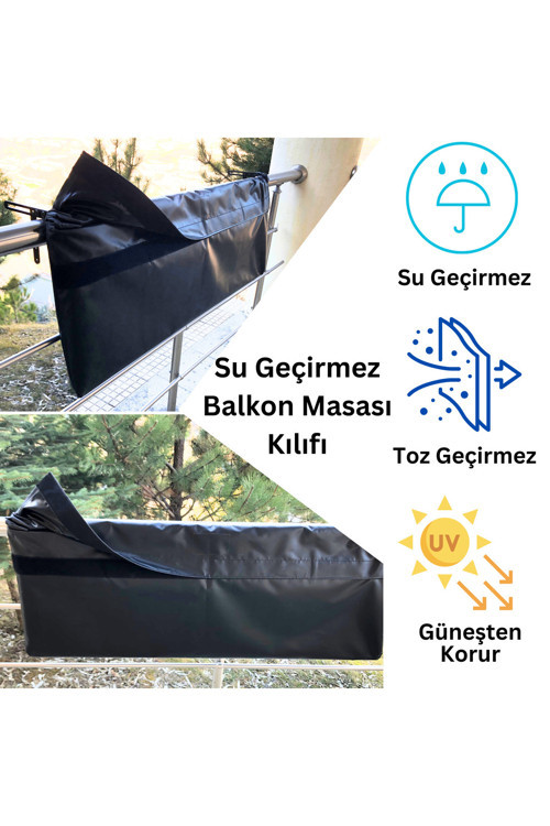 Su Geçirmez Balkon Masası Kılıfı 100 x 30 cm